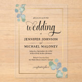 Elegante, handgemalte Eukalyptus-Hochzeit Acryleinladungen (Vorderseite)