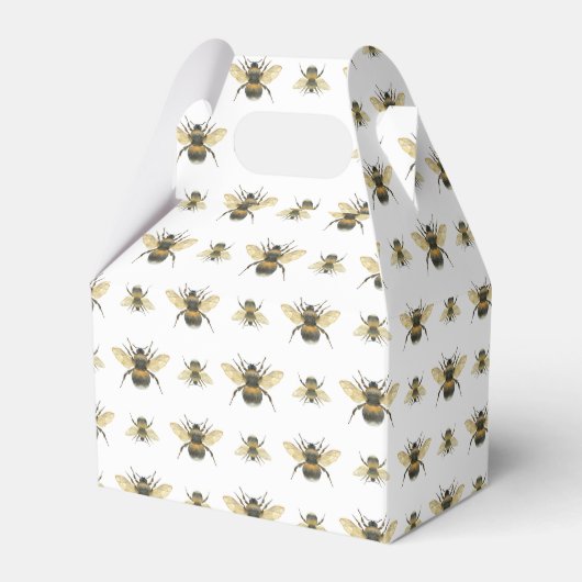 Elegante handgemalte Wasserfarben-Bienen Geschenkschachtel (Vorderseite)
