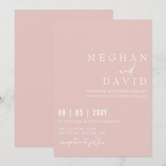 Elegante handgeschriebene Blush Green Wedding Einladung