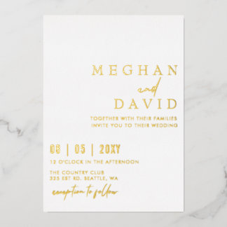 Elegante handgeschriebene einfache Hochzeit Folieneinladung
