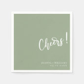 Elegante handgeschriebene Gejubeln: Heilige Grüne Serviette (Vorderseite)