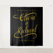 Elegante handgeschriebene Goldwaschkalligrafie Hoc Wandteppich (Vorderseite)