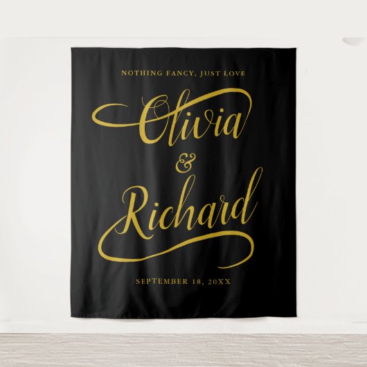 Elegante handgeschriebene Goldwaschkalligrafie Hoc Wandteppich (Vorderseite)