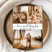 Elegante handgeschriebene Hochzeit 3 - FotoCollage Dankeskarte