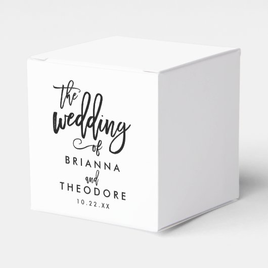 Elegante handgeschriebene Hochzeit Geschenkschachtel (Vorderseite)