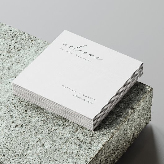 Elegante handgeschriebene Hochzeit Napkins Serviette