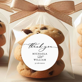 Elegante handgeschriebene Kalligrafie-SkriptWeddin Runder Aufkleber