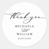 Elegante handgeschriebene Kalligrafie-SkriptWeddin Runder Aufkleber (Vorderseite)