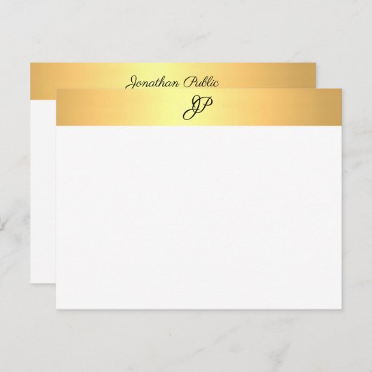 Elegante handgeschriebene Monogram Name Imitate Go Mitteilungskarte (Vorne/Hinten)