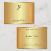 Elegante handgeschriebene Monogram Script Gold Mod Visitenkarte (Vorne/Hinten)