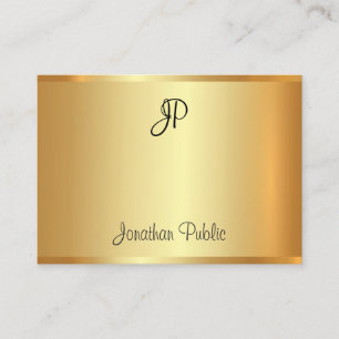 Elegante handgeschriebene Monogram Script Gold Mod Visitenkarte
