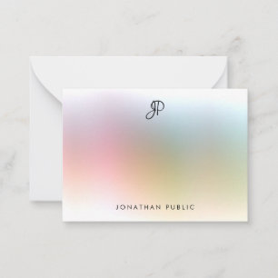 Elegante handgeschriebene monogramm-farbige Vorlag Mitteilungskarte