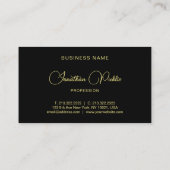 Elegante handgeschriebene Name Schwarz & Gold-Vorl Visitenkarte (Rückseite)
