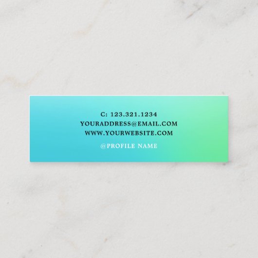 Elegante, handgeschriebene Pfefferminzbrillen & Br Mini Visitenkarte (Rückseite)