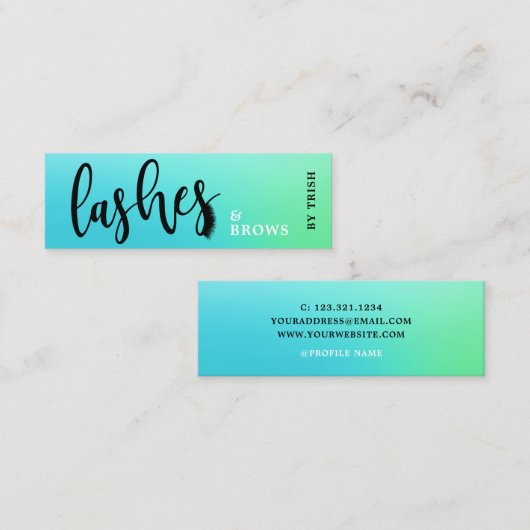 Elegante, handgeschriebene Pfefferminzbrillen & Br Mini Visitenkarte (Vorne/Hinten)