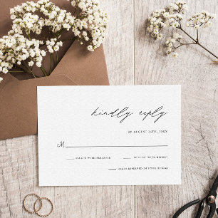 Elegante handgeschriebene Schrift einfache moderne RSVP Karte