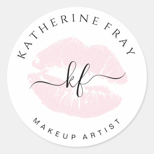 Elegante handgeschriebene Schrift Kalligrafie Rosa Runder Aufkleber (Vorderseite)