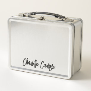 Elegante handgeschriebene Schrift personalisiert Metall Brotdose