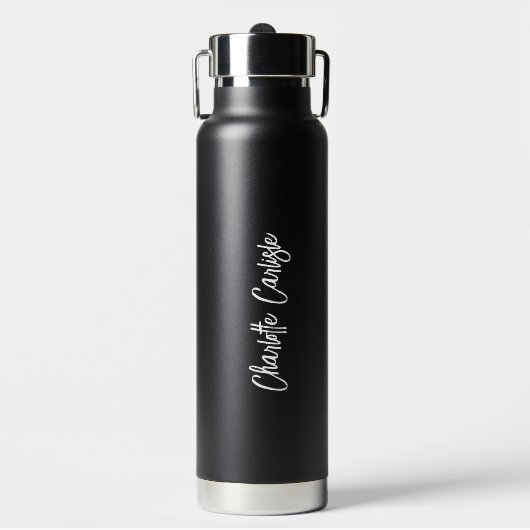 Elegante handgeschriebene Schrift Trinkflasche (Vorderseite)