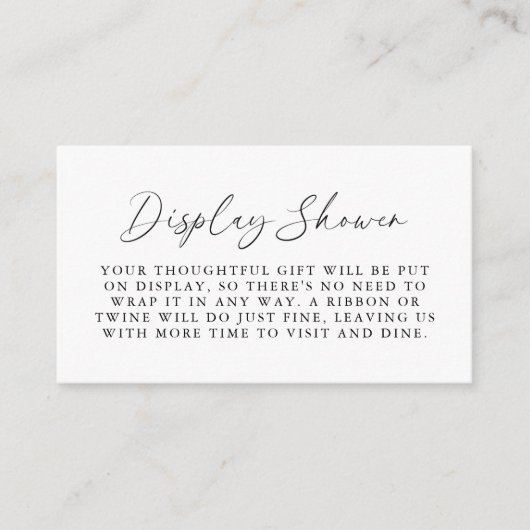 Elegante handgeschriebene Script Bridal Display-Du Begleitkarte (Vorderseite)