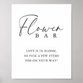Elegante handgeschriebene Script-Shower-Blume-Bar Poster (Vorne)