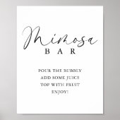 Elegante handgeschriebene Script-Shower Mimosa-Bar Poster (Vorne)
