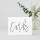 Elegante handgeschriebene silberne Hochzeitskarten Einladung (Stehend Vorderseite)
