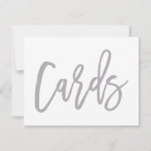 Elegante handgeschriebene silberne Hochzeitskarten Einladung (Rückseite)