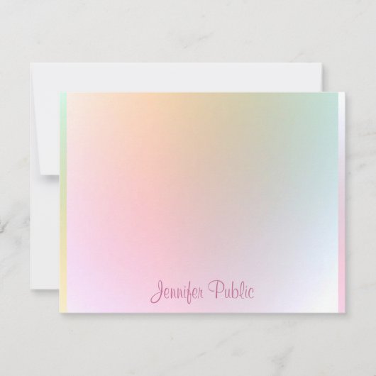 Elegante handgeschriebene Skriptname Farbige Vorla Mitteilungskarte (Vorderseite)