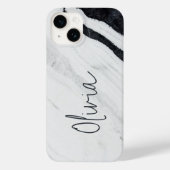 Elegante handgeschriebene Skriptname Schwarz-weiß Case-Mate iPhone Hülle (Rückseite)
