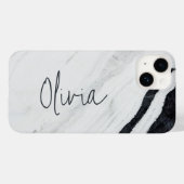 Elegante handgeschriebene Skriptname Schwarz-weiß Case-Mate iPhone Hülle (Rückseite (Horizontal))