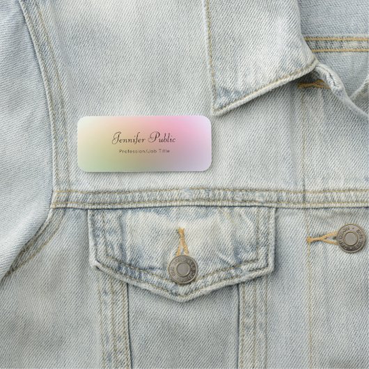 Elegante handgeschriebene Skripttext-Vorlage farbi Namensschild (Beispiel)