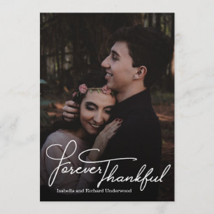 Elegante handgeschriebene Typografie Hochzeit dank Dankeskarte