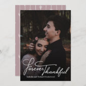 Elegante handgeschriebene Typografie Hochzeit dank Dankeskarte (Vorne/Hinten)