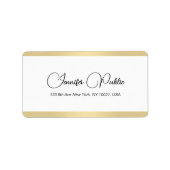 Elegante handgeschriebene, weiße Vorlagenadresse Adressaufkleber (Vorne)