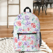Elegante handgestrichene Wasserfarben Pink Lila Ro Bedruckter Rucksack
