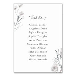 Elegante handgezeichnet Blume. Hochzeitstabelle Tischnummer