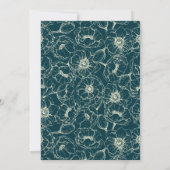 Elegante handGezeichnet Hochzeit mit goldener Blum Einladung (Rückseite)