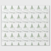 Elegante, handGezeichnet "Weihnachtswünsche" Geschenkpapier (Flach)