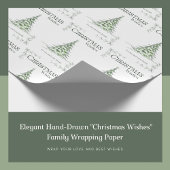 Elegante, handGezeichnet "Weihnachtswünsche" Geschenkpapier