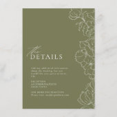 Elegante handgezeichnete, blumengrün Details Begleitkarte (Vorderseite)