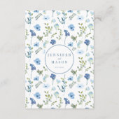 Elegante handgezeichnete Blumenkarten für Hochzeit Begleitkarte (Rückseite)