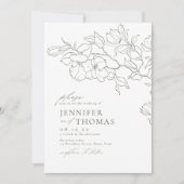 Elegante handgezeichnete Blütensafari Einladung (Vorderseite)