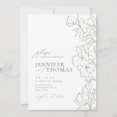 Elegante handgezeichnete Blütensafari Einladung (Vorderseite)