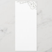 Elegante handgezeichnete Blütensafari Menükarte (Rückseite)