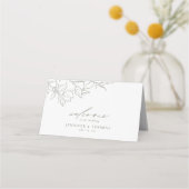 Elegante handgezeichnete Blütensafari Platzkarte (Rückseite)