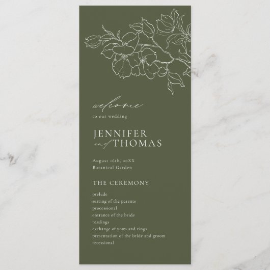 Elegante handgezeichnete Blütensafari Programm (Vorderseite)