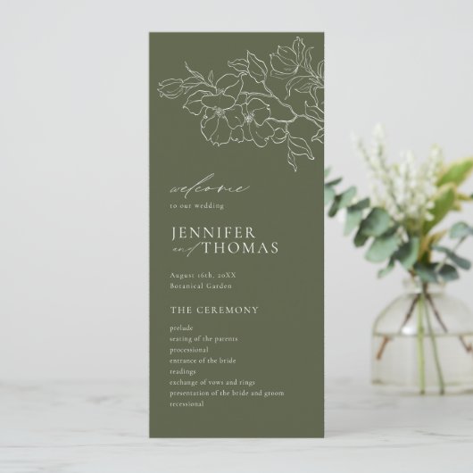 Elegante handgezeichnete Blütensafari Programm (Stehend Vorderseite)