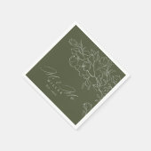 Elegante handgezeichnete Blütensafari Serviette (Ecke)