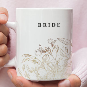 Elegante handgezeichnete botanische Brautparty-Bri Kaffeetasse